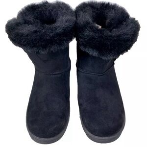 Women's Kohl's SO PaulinaBlack Faux Fur Lined Booties Size 8.5